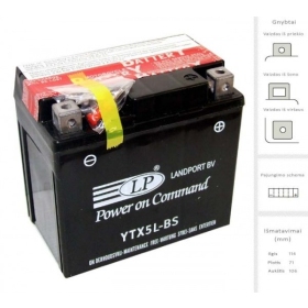LANDPORT Battery 4 Ah 80A EN 12V LTX5L-BS AGM
