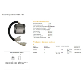 DZE voltage regulator Yamaha XT 600 83-86