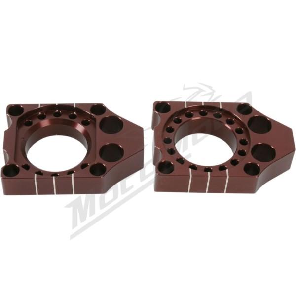 PRO CIRCUIT Rear Axle Blocks Brown Kawasaki KX / Suzuki RM-Z 125/450 03-20