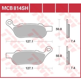 TRW SH Series Sindered Rear Brake Pads Harley Davidson FLD / FXSTC / FXDL / FXDB / FLSTC 1584-1690cc 08-17