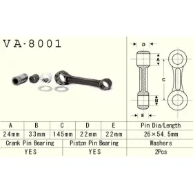 VESRAH Connecting rod Kawasaki KX 500 85-04
