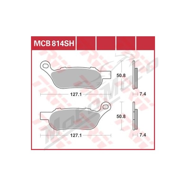 TRW SH Series Sindered Rear Brake Pads Harley Davidson FLD / FXSTC / FXDL / FXDB / FLSTC 1584-1690cc 08-17