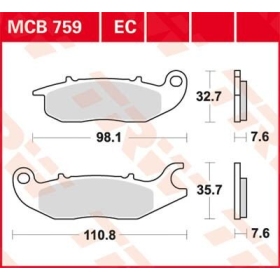 TRW All Round Sintered Metal MCB759 Brake Pads Honda / NIU / Piaggio / Rieju 125-150cc 04-22