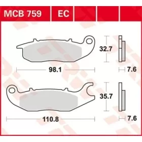 TRW All Round Sintered Metal MCB759 Brake Pads Honda / NIU / Piaggio / Rieju 125-150cc 04-22