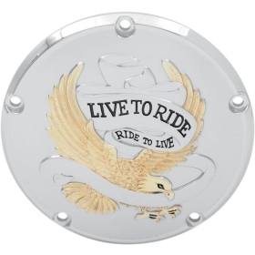 DRAG SPECIALTIES Live To Ride Derby Cover Harley Davidson FLD / FLHR / FLHRC / FLHRCI / FLHRI 1340-1800cc 99-15