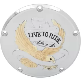 DRAG SPECIALTIES Live To Ride Derby Cover Harley Davidson FLD / FLHR / FLHRC / FLHRCI / FLHRI 1340-1800cc 99-15