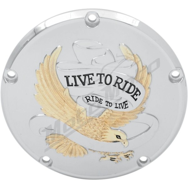 DRAG SPECIALTIES Live To Ride Derby Cover Harley Davidson FLD / FLHR / FLHRC / FLHRCI / FLHRI 1340-1800cc 99-15