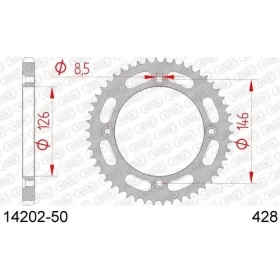 AFAM Steel Standard Rear Sprocket 428 50 teeth SUZUKI TS 125 84-88