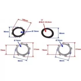 Clutch discs set ATV / CROSS 110cc