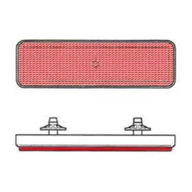 Bihr red Rectangle 91x25mm retro-reflector