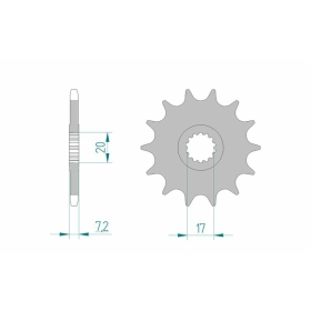 AFAM Steel Standard Front Sprocket 73202 - 520 KTM 125 LC2 1997-1999