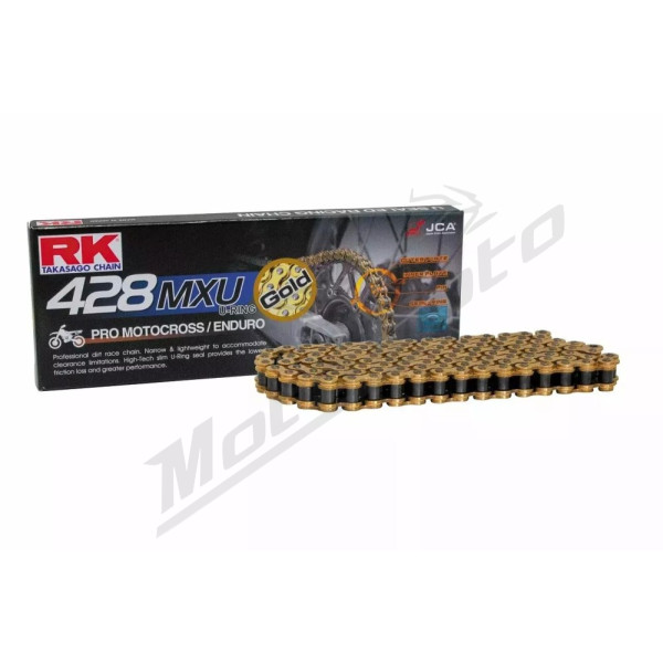 Rk drive chain (enduro) GB428MXU (u-ring) gold color