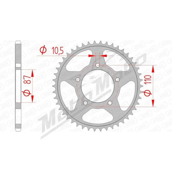 AFAM Steel Standard Rear Sprocket 520 39-50 teeth SUZUKI GSX / GS / SFV / GW / GS / GN / SV 250-650cc 78-24