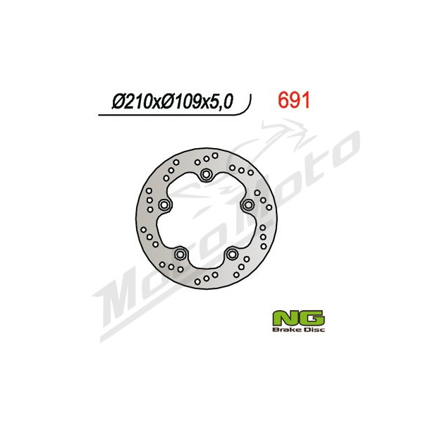 NG BRAKES Rear Fixed Brake Disc 210mm Kawasaki / Suzuki 250-400cc 98-03