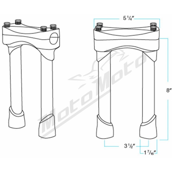 BILTWELL Murdock Handlebar Risers 20,5cm.