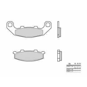 BREMBO Street Carbon Ceramic stabdžių trinkelės galinės KAWASAKI GPX / KR-1 / SUZUKI RGV 250cc 1988-1996
