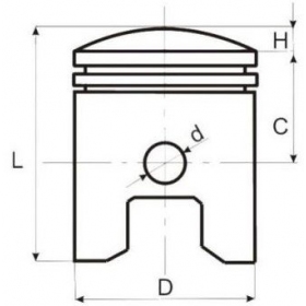 41,75/10/21,3 PISTON SET, METEOR FOR SUZUKI GEMA