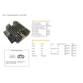 DZE Voltage Regulator 12V 35A Honda TRX / MUV 420-700cc 07-14