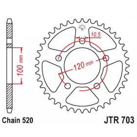 Galinė žvaigždė JTR703 APRILIA RS 125 2006-2012