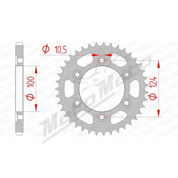 AFAM Steel Standard Rear Sprocket 525 37-43 teeth