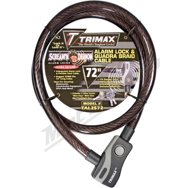 TRIMAX Alarm Cable Lock BROWN 183 cm