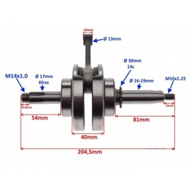 Alkūninis velenas ZS154FMI-2 / Pin Ø13 4T