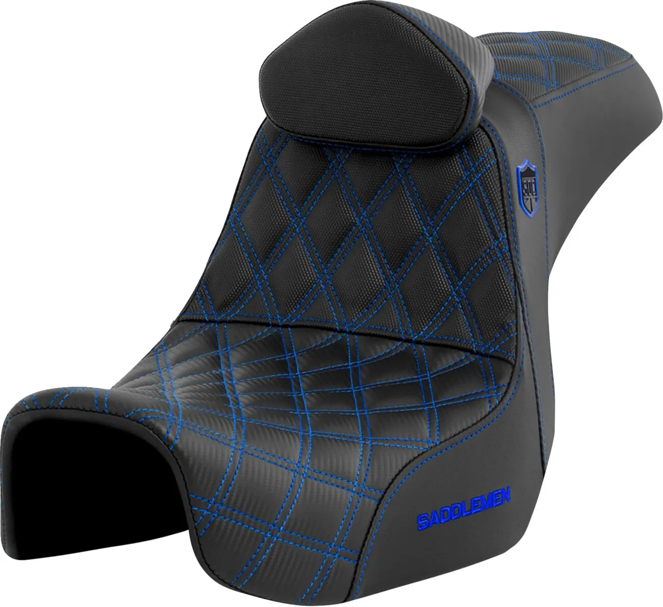 SADDLEMEN Pro Series SDC Performance Grip Seat Blue Harley Davidson FLD / FXDB / FXD / FXDBP / FXDF / FXDWG 1450-1800cc 06-17