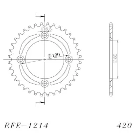 Supersprox / JT Rear sprocket 420 36T Honda CRF / XR 70cc 97-12