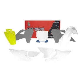 RACETECH Plastikų komplektas HUSQVARNA FC, FX, TC, TX 22-24 Balta/ Pilka/ Neoninė Žalia