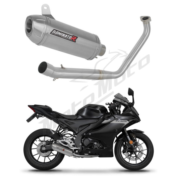 Dominator Full Exhaust System Collector Silencer S3 + dB killer Yamaha YZF R125 19-20