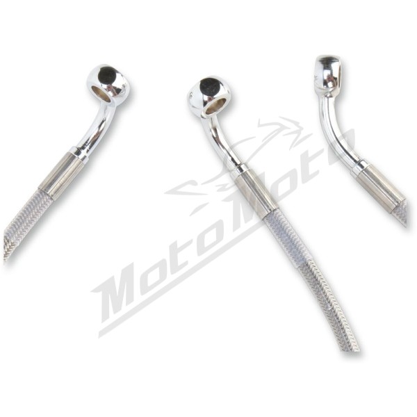 DRAG SPECIALTIES Extended Length Stainless Steel Brake Line Kit Harley Davidson FLHR / FLHRC / FLHRCI / FLHRI 1340-1800cc 94-07