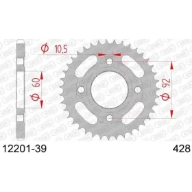 AFAM Steel Standard Rear Sprocket 428 39 teeth Yamaha RD125DX Cast 1978-1982