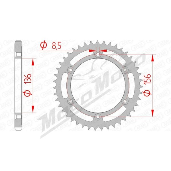 AFAM Steel Standard Rear Sprocket 525 41-43 teeth SUZUKI DR / XF 650cc 92-14