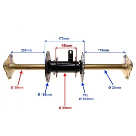 Rear axle MaxTuned ATV 90cc / 110cc