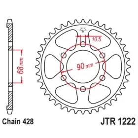 JT/JT Chain Kit 428HDR 15/47 Standard - Standard Rear Sprocket Honda CB 125cc 18-20