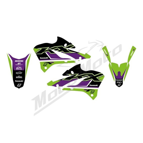 ココ　　　　　8yards Drawing 8 BLACKBIRD Dream Grafikų komplektas Kawasaki KX 85-112cc 22-26