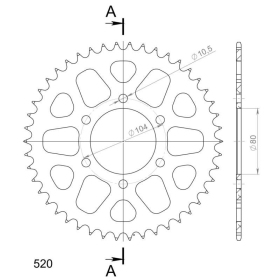 Supersprox Alu Rear sprocket KA Black 46t