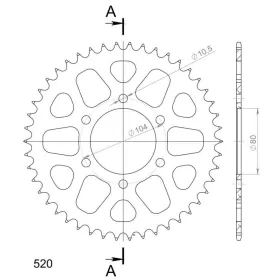Supersprox Alu Rear sprocket KA Black 46t