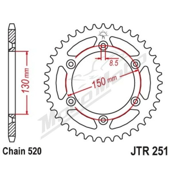 JT Grandinės komplektas 520X1R3 13/48 Honda XR 250R 86-87