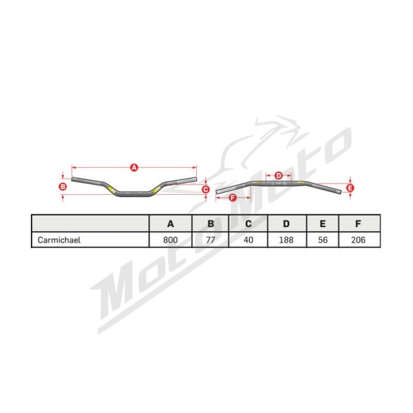 PRO TAPER Seven Height Carmichael Handlebar 22,2mm