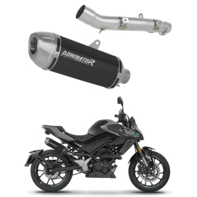 Dominator Exhaust Silencer Muffler S3 BLACK + dB killer CF MOTO 125 NK 25-26