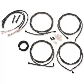 LA CHOPPERS Complete Midnight Braided Handlebar Cable/Brake Line Kit Harley Davidson 1750-1923 17-20