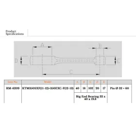 Royal Rods Connecting Rod KTM SX-F / EXC-F 350cc 11-13