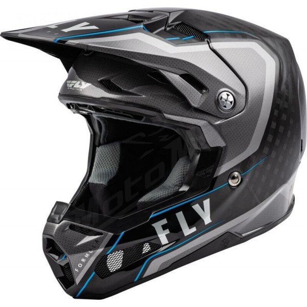 FLY RACING Formula Carbon Axon Helmet Black/Blue  XL