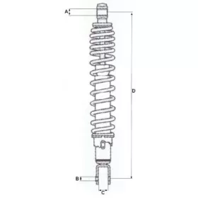 Rear adjustable shock absorber YAMAHA X-MAX 125-250cc 343mm Ø10 M10 