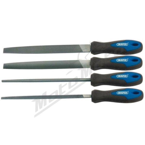 DRAPER Soft Grip Engineers File Set 200mm 4pcs