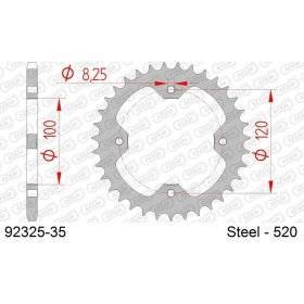 AFAM Steel Standard Rear Sprocket 520 35 teeth BOMBARDIER RALLY 200 2003-2009