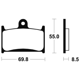 TECNIUM Street Organic Brake pads MA124 Triumph Daytona / Rocket III / Speed Four / Speed Triple / Sprint / Thunderbird / Tiger / Trophy / TT / Yamaha TZ 125-2300cc 79-20