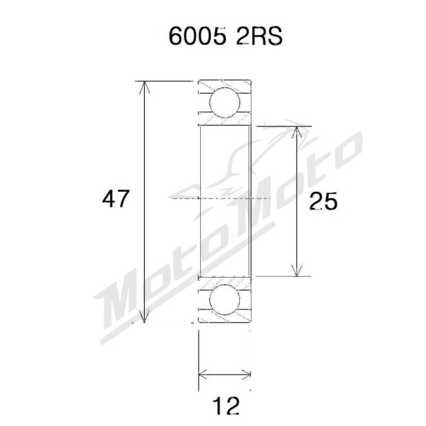 BLACK BEARING B3 Bearing 25x47x12 mm