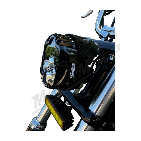 CUSTOM DYNAMICS Shark Demon™ LED Headlight Kit Harley Davidson FXCWC / FXD 883-1800cc 99-22